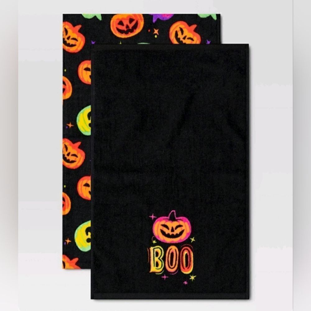 Target 2pk Halloween Kitchen Terry Towels Pumpkin BOO Hyde and EEK